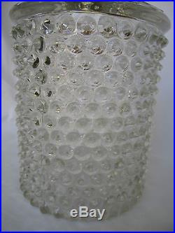 Antique Thousand Eye Eyes Hobnail Pitcher Decanter blown & pressed vintage glass