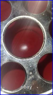 Antique Vintage Czech Coralene Red Glass Egg Tantalus Decanter Peacock Communion