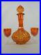 Antique-Vintage-Imperial-Hobstar-Carnival-Glass-Decanter-Set-Glasses-Marigold-01-cpto