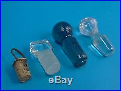 Antique & Vintage Lot Old Glass Cork Bottle Toppers Decanter Stoppers Parts