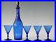 Antique-early-19th-C-faceted-crystal-Cobalt-blue-Wine-Sherry-Decanter-4x-Glass-01-rynx