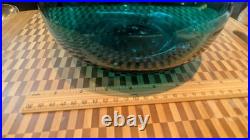 Art Glass Decanter teal teardrop stopper VTG MCM Blown Glass Art Glass Decanter teal teardrop stopper VTG MCM Blown Glass