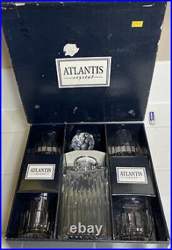 Atlantis DOSCHESTER-Crystal-5pc Whiskey Set#A1103504-Portugal-Vintage-RARE? -RTRD
