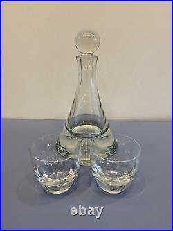 BEAUTIFUL VTG Studio Nova Star Trek Glass Decanter WithGlasses SET(3) #27 12.5H