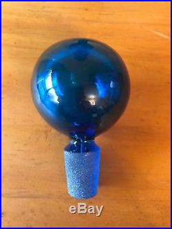 BLENKO DECANTER ART GLASS 6819 COBALT BLUE w stopper by Joel Myers vintage
