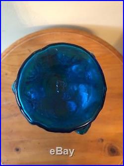 BLENKO DECANTER ART GLASS 6819 COBALT BLUE w stopper by Joel Myers vintage