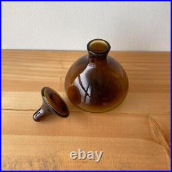 BLENKO Vintage Mid-Century Art Glass Decanter with matching stopper Col. Amber
