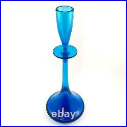 BLENKO Wayne Husted TURQUOISE Blue Vintage Shot Glass Decanter #6027