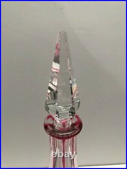 Baccarat Magnificent Lagny Red Cut To Clear Decanter