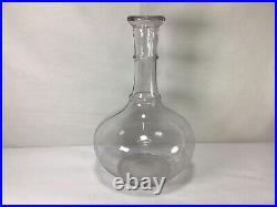 Bb62 Vintage Antique Circa 19th Century Crystal Clear Glass Decanter