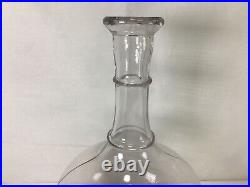 Bb62 Vintage Antique Circa 19th Century Crystal Clear Glass Decanter