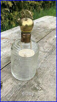 Beautiful Vintage Brass & Glass Whisky Decanter With Horse Drawn Carriage
