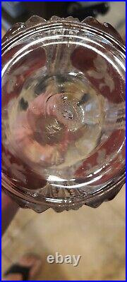 Beautiful Vintage Glass Decanter With Red Flower/leaves $199.00