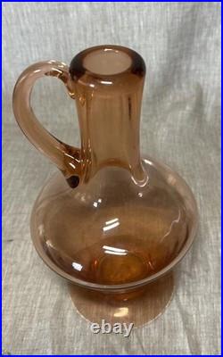 Bischoff Glass Copperette Decanter With Clear Flame-Tip Stopper Vintage MCM