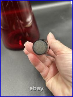 Blenko # 519 Glass Decanter Ruby Red Vintage Original Stopper Rare