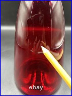 Blenko # 519 Glass Decanter Ruby Red Vintage Original Stopper Rare