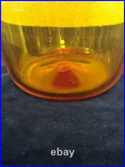 Blenko 7521 Tangerine 1975 Americana Series Wagon Wheel Stopper