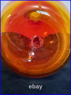 Blenko 7521 Tangerine 1975 Americana Series Wagon Wheel Stopper