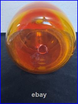 Blenko 7521 Tangerine 1975 Americana Series Wagon Wheel Stopper