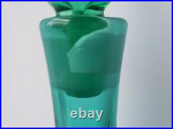 Blenko #920 Medium Sea Green Glass Decanter Vase MCM Vintage Retro (very clear!)