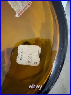 Blenko 920L Vintage Glass Decanter Amber Genie Bottle, 23 withsticker