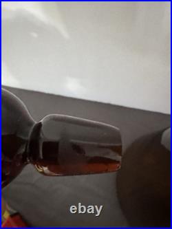 Blenko 920L Vintage Glass Decanter Amber Genie Bottle, 23 withsticker