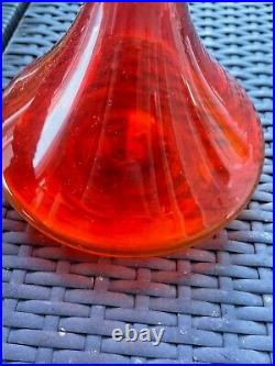 Blenko Amberina 6027 Glass Decanter with shot glass stopper. 15 Husted. 1960
