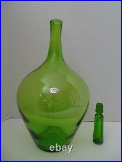 Blenko Art Glass Vintage Jolly Green Giant Decanter