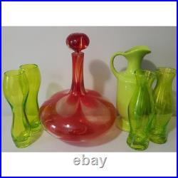 Blenko Charisma Line Decanter RARE MCM Barware 70s Vintage Glass Blowing Retro Blenko Charisma Line Decanter RARE MCM Barware 70s Vintage Glass Blowing Retro