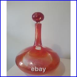 Blenko Charisma Line Decanter RARE MCM Barware 70s Vintage Glass Blowing Retro