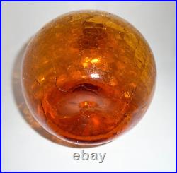 Blenko Crackle Glass Decanter #6533 Honey Joel Myers 1965 Vintage Art Glass