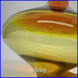 Blenko Glass Decanter 6212 Tangerine Amberina Wayne Husted No Stopper Vintage