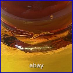 Blenko Glass Decanter 6212 Tangerine Amberina Wayne Husted No Stopper Vintage