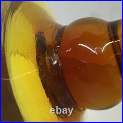 Blenko Glass Decanter 6212 Tangerine Amberina Wayne Husted No Stopper Vintage