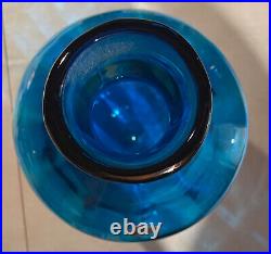 Blenko Glass Decanter Floor Vase Turquoise MID Century Modern Vintage Huge MCM