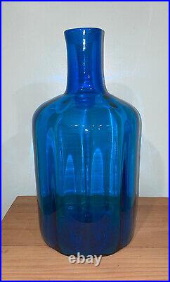 Blenko Glass Decanter Floor Vase Turquoise MID Century Modern Vintage Huge MCM