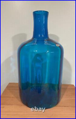 Blenko Glass Decanter Floor Vase Turquoise MID Century Modern Vintage Huge MCM