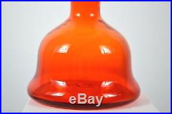 Blenko Glass Vintage Mid Century Chessman Decanter Design 5929S Tangerine 22