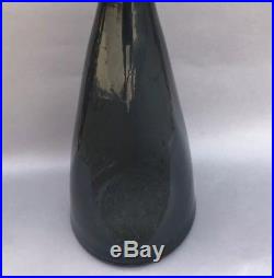 Blenko Large Glass Blue 23 1/2 Tall Bottle Decanter with Stopper Vintage