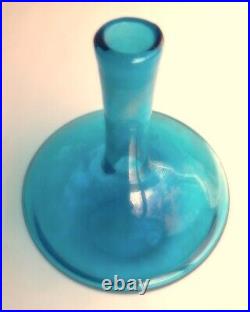 Blenko Turquoise Glass Decanter 6615 Joel Meyers MCM Vintage 1965 No Stopper EUC