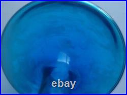 Blenko Turquoise Glass Decanter 6615 Joel Meyers MCM Vintage 1965 No Stopper EUC