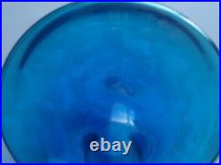 Blenko Turquoise Glass Decanter 6615 Joel Meyers MCM Vintage 1965 No Stopper EUC