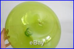 Blenko Vtg Mid Century Modern Green Air Twist Glass Decanter Stopper Myers 6716