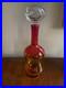 Blenko-vintage-glass-decanter-collectable-red-yellow-with-clear-glass-stopper-01-mgnz