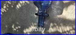 Blue Genie Bottle Decanter 1960s Italian Empoli Vintage MCM Textured Glass Wow