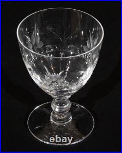 Boda Floral Crystal Cordial Decanter & Stopper with 10 Glasses Vtg Signed