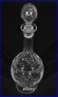 Boda Floral Crystal Cordial Decanter & Stopper with 10 Glasses Vtg Signed