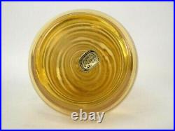 Bohemia Crystal Decanter 4 Glasses Vintage Amber Gold Stripes Stunning Pre-owned