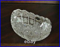 Bohemia Vintage Czech Crystal Hand cut 6 Oval Bowl Queen Lace