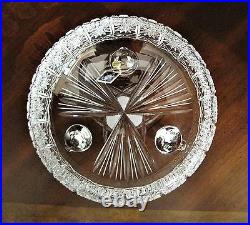 Bohemian Czech Vintage Crystal 6 Round Bowl Hand Cut Queen Lace 24% Lead Glass
